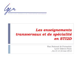 Les enseignements transversaux et de spécialité en STI2D