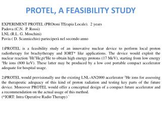 PROTEL, A FEASIBILITY STUDY
