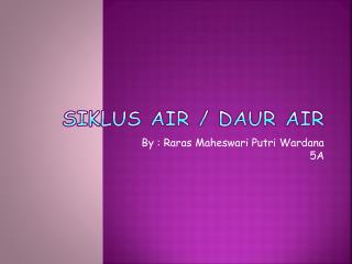 Siklus air / daur air