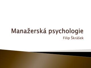 Manažerská psychologie
