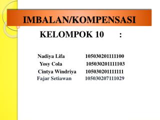 IMBALAN/KOMPENSASI