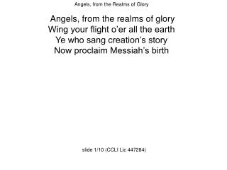 Angels, from the Realms of Glory Angels, from the realms of glory