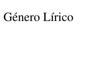 Género Lírico