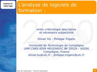 L’analyse de logiciels de formation :