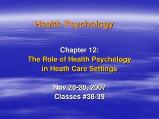 Health Psychology