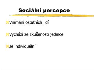 Sociální percepce