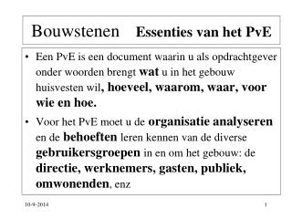 Bouwstenen Essenties van het PvE