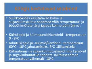 Köögis kastatavad seadmed