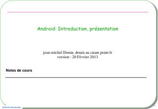 Android: Introduction, présentation