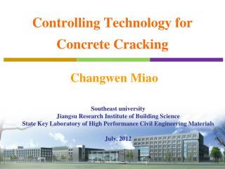 Controlling Technology for Concrete Cracking