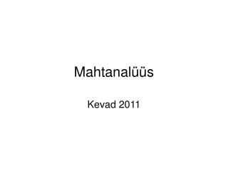 Mahtanalüüs