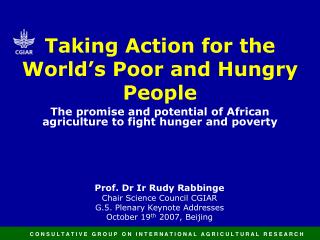 Taking Action for the World’s Poor and Hungry People