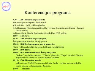 Konferencijos programa