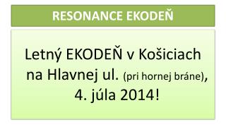 RESONANCE EKODEŇ
