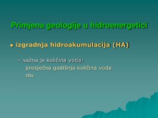 Primjena geologije u hidroenergetici