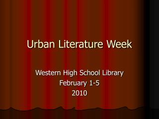 Urban Literature Week