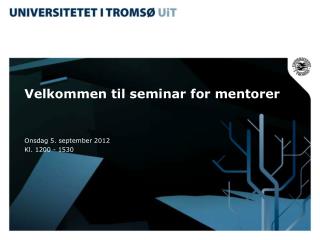 Velkommen til seminar for mentorer