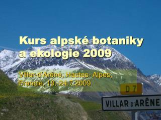 Kurs alpské botaniky a ekologie 2009