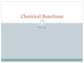 Chemical Reactions