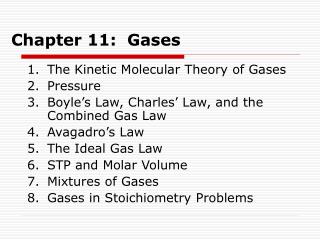 Chapter 11: Gases