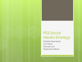PS3 Social Media Strategy