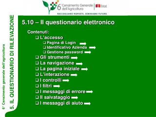 5.10 – Il questionario elettronico