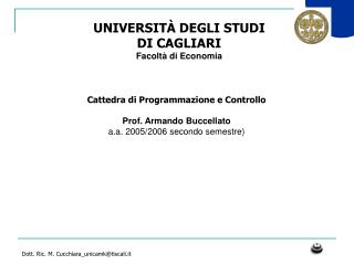 UNIVERSITÀ DEGLI STUDI DI CAGLIARI Facoltà di Economia