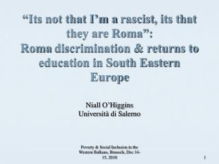 Niall O’ Higgins Università di Salerno