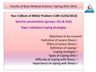 Year 2 (Block of MSK)/ Problem 3 (09-15/02/2012) Seminar presentation (groups: A1a &amp; A1b)