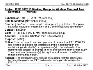 Project: IEEE P802.15 Working Group for Wireless Personal Area Networks (WPANs)