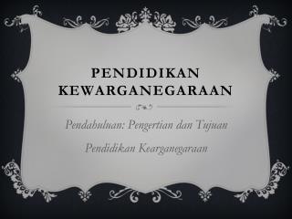 Pendidikan kewarganegaraan