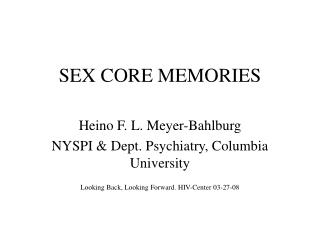 SEX CORE MEMORIES