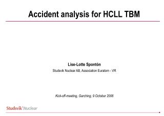 Accident analysis for HCLL TBM
