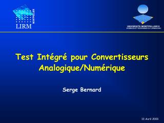 Test Intégré pour Convertisseurs Analogique/Numérique