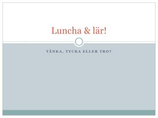 Luncha &amp; lär!