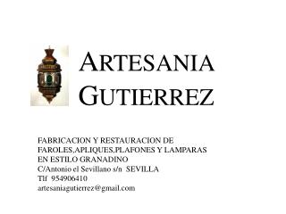A RTESANIA G UTIERREZ