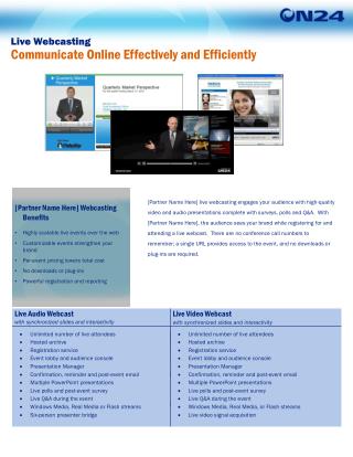 Live Webcasting Communicate Online Effectively and Efficiently
