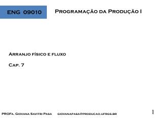 Programação da Produção I