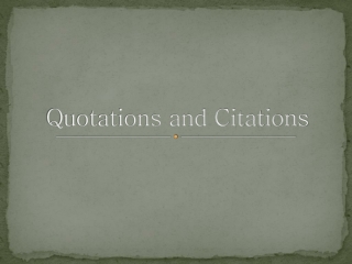 Quotations and Citations