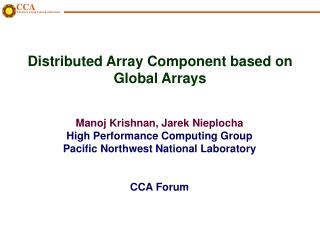 Distributed Array Component based on Global Arrays