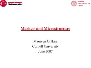 Markets and Microstructure