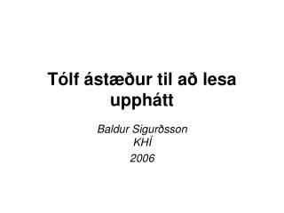 Tólf ástæður til að lesa upphátt