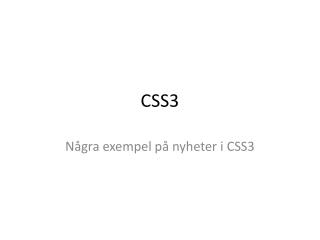 CSS3