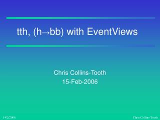 tth, (h → bb) with EventViews