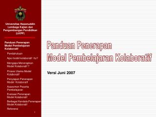 Panduan Penerapan Model Pembelajaran Kolaboratif