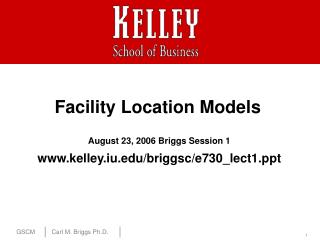 Facility Location Models