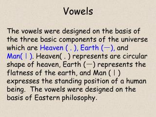 Vowels