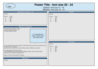 Poster Title : font size 20 - 24