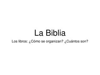 La Biblia