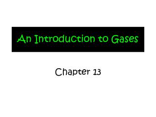 An Introduction to Gases